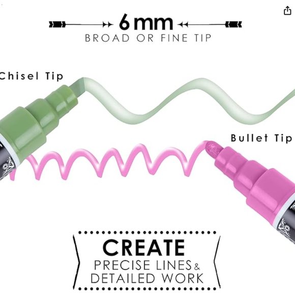 Loddie Doddie Liquid Chalk Markers for Chalkboard Pens 2 sets of 8 - Picture 5 of 9